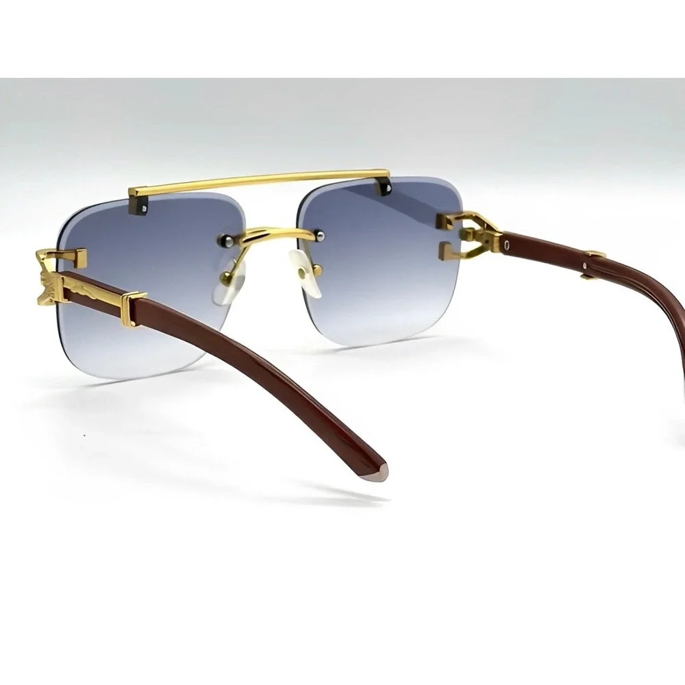 Sunglasses‎ Black Lens Gold UV400 Protection 80's 90's Sophisticated Style Gafas